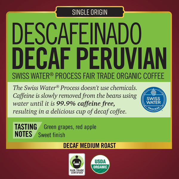 Descafeinado Decaf<br>Swiss Water® Process<br>Fair Trade Organic<br>2 lb - Whole Bean