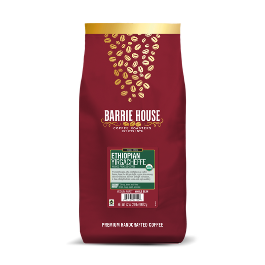 Ethiopian Yirgacheffe Coffee Single Origin Fair Trade Organic Whole Bean